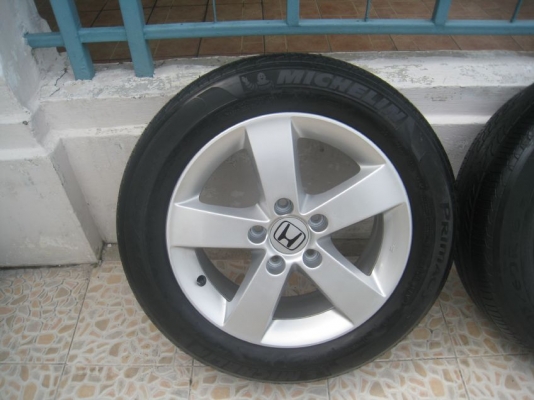 ขายล้อแม็ก Honda civic  16"x6.5" 5/114 et45 +ยางปี 09 (081-3747940)