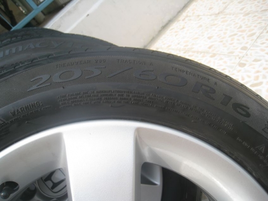 ขายล้อแม็ก Honda civic  16"x6.5" 5/114 et45 +ยางปี 09 (081-3747940)