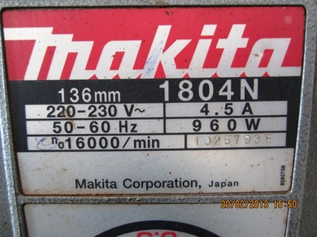 กบไสไม้Makita 1804N ของแท้ สภาพใหม่มาก ราคาถูก ด่วนเลยครับ กบไสไม้Makita 1804N ของแท้ สภาพใหม่มาก ราคาถูก ด่วนเลยครับ