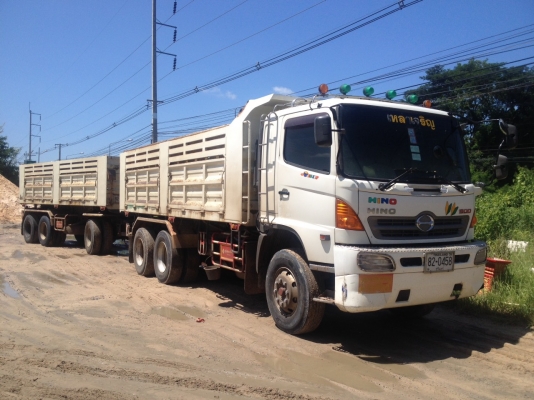 HINO 344  พ่วง 22 ล้อบรรทุกหินทราย  3 เพลา