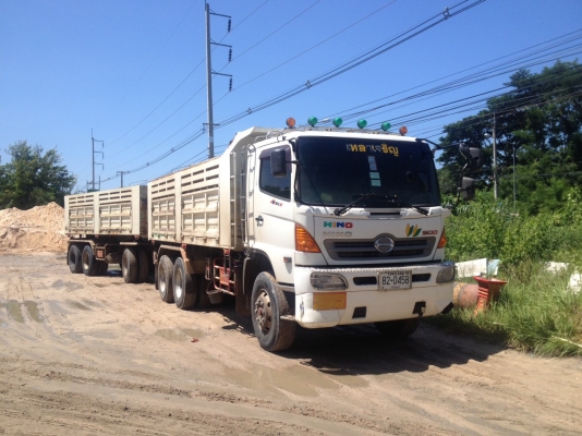 HINO 344  พ่วง 22 ล้อบรรทุกหินทราย  3 เพลา