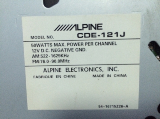 Alpine CDE-121J USB MP3 CD AUX ปรีเอ้า1ชุด มือ2 ญี่ปุ่น สภาพสวย
