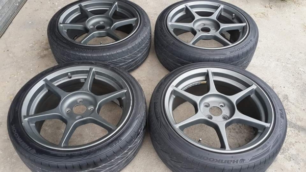 Buddy Club P1 ขอบ 17 4รู100 พร้อมยาง Hankook V12