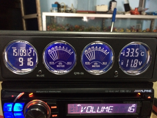 1 DIN วัด Volt วัดอุณหภูมิ เวลา วันเดือนปี วัดกำลังเครื่องเล่นวิทยุรถยนต์ มือ2 ญี่ปุ่น