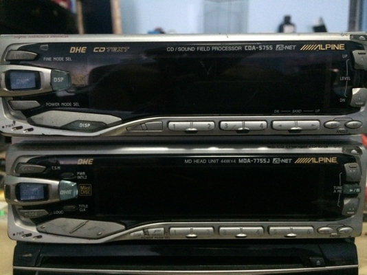 Alpine MDA-7755J/CDA-5755 CD MD สไลด์ไฟฟ้า ปรับระดับหน้าจอได้ จอกราฟฟิกทั้งคู่ ฟั่งชั่นเยอะ ปรีเอ้า3ชุด Made in Japan มือ2 ญี่ปุ่น