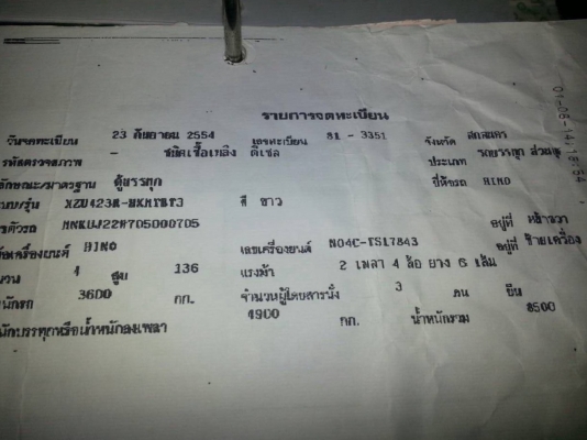 ขาย 6 ล้อ HINO ออกห้างมือเดียวปี 54 วิ่งน้อย เครื่องดีไม่เคยแกะ คัสซีสวยตลอดเส้น เก๋งบางเดิมไม่เคยทำสี แอร์เย็น ราคาต่อรองได้ ขาย 6 ล้อ HINO ออกห้างมือเดียวปี 54 วิ่งน้อย เครื่องดีไม่เคยแกะ คัสซีสวยตลอดเส้น เก๋งบางเดิมไม่เคยทำสี แอร์เย็น ราคาต่อรองได้