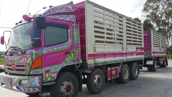 ขายรถพ่วง 20 ล้อ แม่.ลูก กระบะเหล็กคอกเกษตรไม่ดั้ม HINO 260 ปี.48 เครื่องแน้น เกียร์ดี ยางไม่สวย ราคา1600000 สนใจรีบจองด่วน