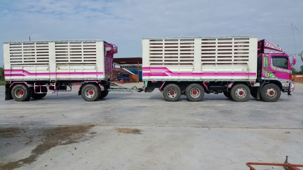 ขายรถพ่วง 20 ล้อ แม่.ลูก กระบะเหล็กคอกเกษตรไม่ดั้ม HINO 260 ปี.48 เครื่องแน้น เกียร์ดี ยางไม่สวย ราคา1600000 สนใจรีบจองด่วน