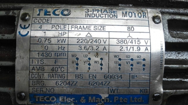Sale>> มอเตอร์เกียร์ TECO 1 HP. อัตราทด 1:30 ของใหม่เก่าเก็บ โทร 089-2499-123 นครปฐม