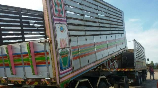 ขายลูกพ่วง สามเพลาแท้ กระบะเนียมคอกเกษตรดั๊ม