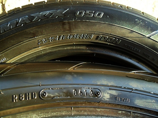 ยางขอบ18 ดันล็อป 225-60-R18ลงพื้นปลายปี13 (4เส้น 4,600บ)