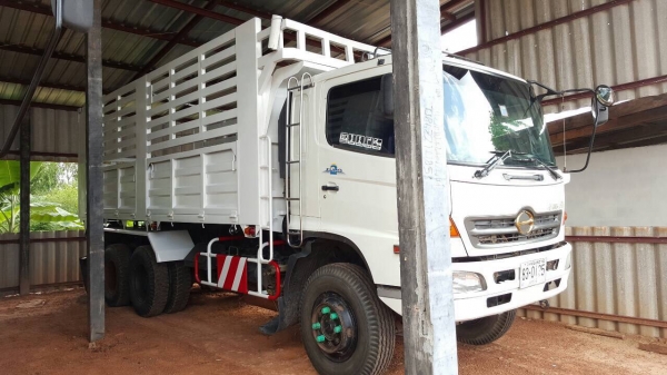 ขาย 10 ล้อดั้ม อู่สหกิจคอกเกษตร HINO MEGA 320 ปี 47 คัสซีสวยตลอดเส้น เครื่องเดิม เกียร์เดิม มีระบบลำโพงลากพ่วง ยางเต็ม แอร์เย็น ทะเบียนพร้อมโอน