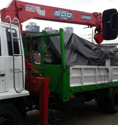 ขาย เครน5 ตัน UNIC~Super-v ยืดได้ยาว 5ปอก 4ชัก สวยจัดใหม่กริบสภาพเต็ม ไม่มีตำนิ พร้อมยกประกอบใช้งาน ราคา 450,000บ รุ่นใหม่ท้อง วี