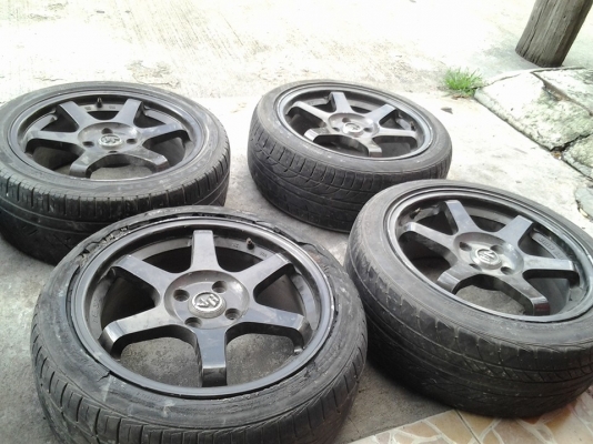 te37 ขอบ 16*7 / 4*100 off40 ขายถูก 5500 ทำสีใหม่เพิ่ม 1000 เลือกสีได้เลย
