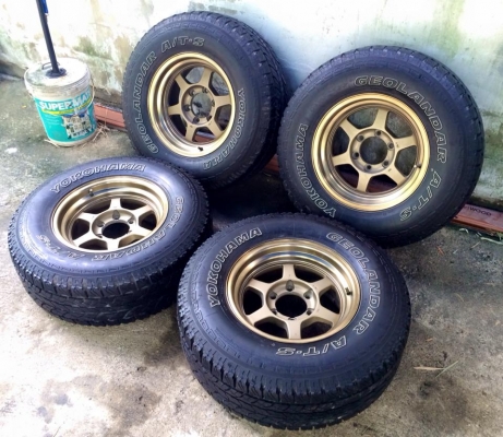 ขาย ล้อ TE37x 16x8 off 0 พร้อมยางyokohama AT-S 265/70/16 ปี13