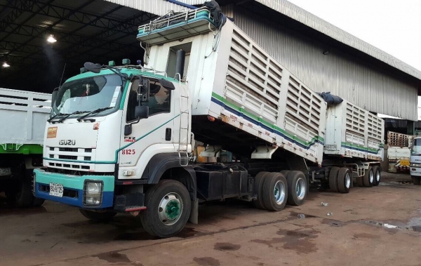 ขายรถพ่วง ดั้มแม่-ลูก ISUZU FXZ 360 ปี 52 รถสวยเดิม คัสซีสวยตลอดเส้น เครื่องเดิมไม่เคยแกะ เกียร์เดิม ยางเรเดียลเต็ม ทะเบียนพร้อมโอน