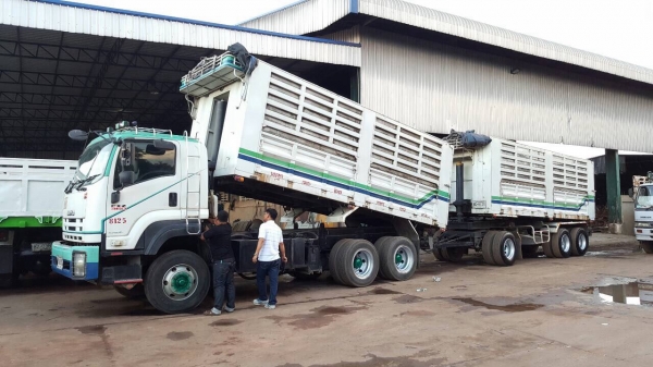 ขายรถพ่วง ดั้มแม่-ลูก ISUZU FXZ 360 ปี 52 รถสวยเดิม คัสซีสวยตลอดเส้น เครื่องเดิมไม่เคยแกะ เกียร์เดิม ยางเรเดียลเต็ม ทะเบียนพร้อมโอน