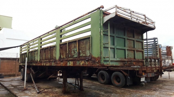 ขายตามสภาพ หางพ่วงเทนเลอร์ 2 คาน ยาว 11 เมตร เอกสารเล่มทะเบียนครบ คัสซีมีผุต้องซ่อมนะครับ