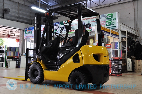 ขายรถโฟล์คลิฟท์มือสอง KOMATSU รุ่น FG18HC ราคา 235,000 บาท นำเข้าจากประเทศญี่ปุ่น 100\% ไม่เคยใช้งานในประเทศไทย
