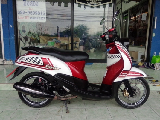 Yamaha Fino ลาย สปอร์ต สีแดง ขาว สวยๆเล่มเอกสาร ครบครับ