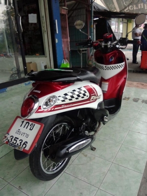 Yamaha Fino ลาย สปอร์ต สีแดง ขาว สวยๆเล่มเอกสาร ครบครับ