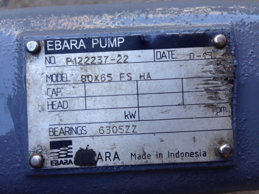 ขายหัวปั้มน้ำหอยโข่ง Ebara ขนาดเข้า 3นิ้ว ออก 2.5นิ้ว ใบพัดทองเหลือง สภาพสวย หมุนนิ่ม พร้อมใช้งาน