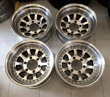 ขายล้อ WORK CRAG 3 ชิ้นแท้ 15x8.5" ET-20 6/139.7 ลึก 4 นิ้ว หล่อๆ