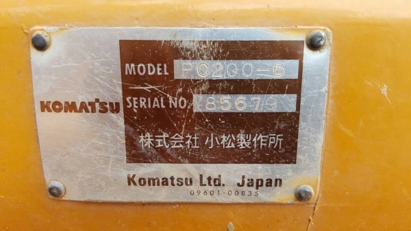 ขายแบคโฮ KOMATSU PC200-6 เอกสารเล่มทะเบียนครบพร้อมโอน ไฟฟ้าเต็ม เครื่องดี ปั้มแรงทำงานไม่โหลด ช่วงล่างดี โซ่+แทรคดี