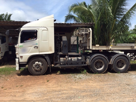 ขายรถหัวลากกับหาง 22ล้อ HINO FM8JKKA เครื่อง 251แรงม้ากับหางพื้นเรียบ 3เพลาแท้ ปี52 สนใจโทร 081-970-