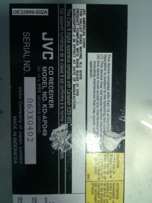 JVC KD-APD49 ARSENAL MP3-RW CD-RW FMคลื่นไทย IPOD ได้ต้องหาสายเองนะครับ AUX ปรีเอ้า1ชุด สภาพสวย มือ2 ญี่ปุ่น