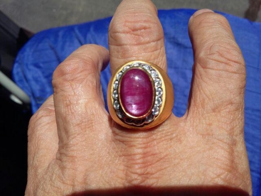 แหวนเงินพลอยทับทิมแท้