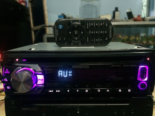 KENWOOD KDC-352U PANDORA 24Bit USB IPOD MP3-RW CD-RW FMคลื่นไทย AUX ปรีเอ้า3ชุด ไฟ7สี พร้อมรีโมท สภาพสวย มือ2 ญี่ปุ่น