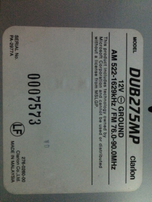 CLARION DUB275MP USB MP3-RW CD-RW AUX ปรีเอ้า2ชุด ไฟ7สี สภาพสวย มือ2 ญี่ปุ่น