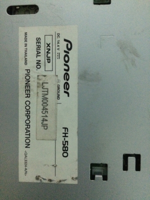 Pioneer FH-580 USB IPOD MP3-RW CD-RW AUX ปรีเอ้า1ชุด ไฟเปลี่ยนสีได้ฟ้า กับขาว สภาพสวย มือ2 ญี่ปุ่น