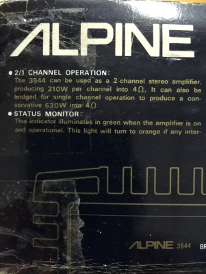 ขายเพาเวอร์แอมป์ ALPINE 3544 STEREO 210W 2 CHANNEL ขายเพาเวอร์แอมป์ ALPINE 3544 STEREO 210W 2 CHANNEL