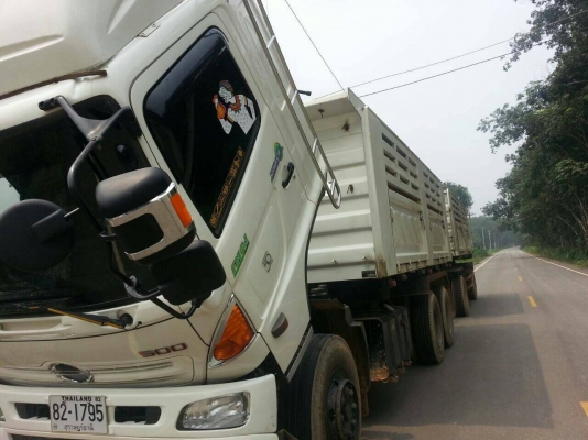 ขายดาวน์รถบรรทุก 22 ล้อพ่วงแม่ลูกดัมพ์ HINO MEGA 260 แรงม้าปี 2556 ลูกพ่วงสามมิตร 3 เพลา ขายดาวน์ 930000