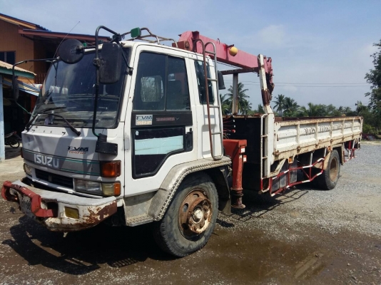 ขายรถ ISUZU Rocky ปี 47  เครื่อง 6HE1 195 แรงม้า ติดเครน UNIC 2.9 ตัน คัสซีFRR32LB