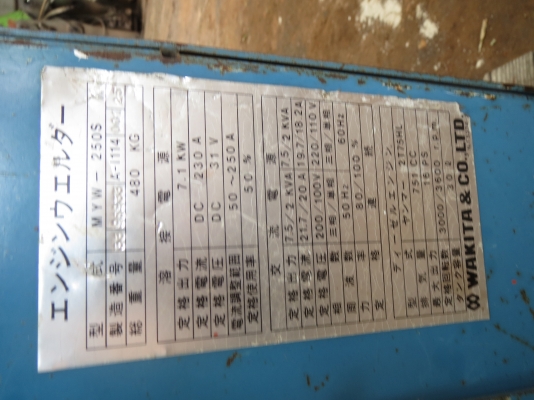 เครื่องปั่นไฟ และ เชื่อมสนาม  Meiho 7.5KVA