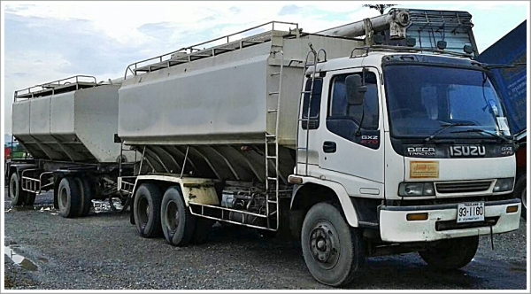 ขายสิบล้อ ISUZU 195 พ่วงเเม่ลูกบรรทุกอาหารสัตว์