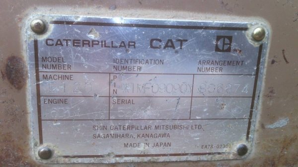 ขายรถแบคโฮ CAT E120 เครื่อง 6D-14 ราคา 550000