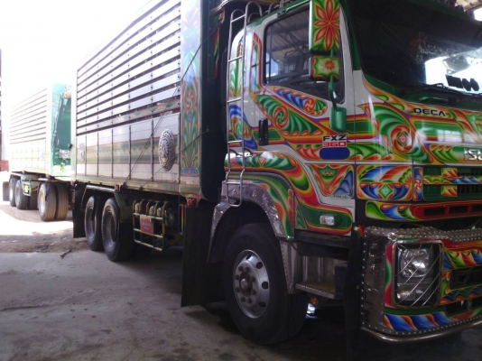 ขาย ISUZU DECA 360 พ่วงแม่ลูก กระบะเนียมคอกเกษตรดั๊ม รถปี 53 มี 2 พ่วง