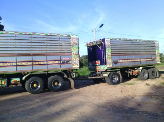 ขาย ISUZU DECA 360 พ่วงแม่ลูก กระบะเนียมคอกเกษตรดั๊ม รถปี 53 มี 2 พ่วง