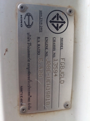 ขายดาวน์6ล้อดั้มพ์ HINO FG8JGLD เครื่อง 212แรงม้า ปี56 สนใจโทร 081-970-1072