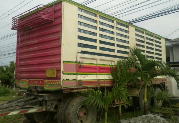 ขายลูกพ่วง สามเพลาแท้ กระบะเหล็กคอกเกษตร ไม่ดั๊ม ยาว 6.80 ม รถปี 53