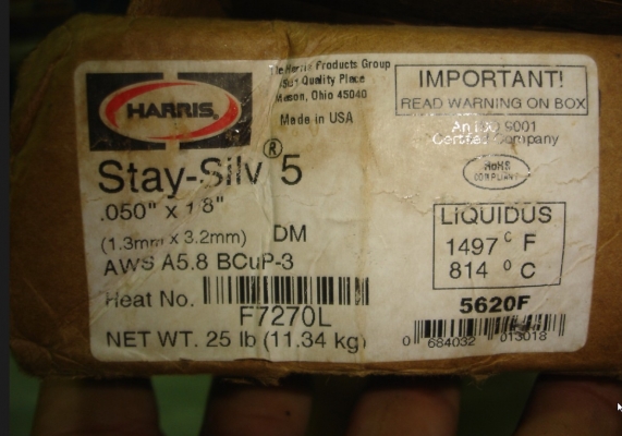 ขายลวดเงินเชื่อม 5\% HARRIS แบบแบน (Silver Brazing Alloys)1.3x3.2