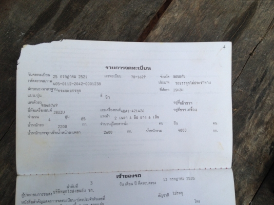 ขาย  ISUZU TL  6 ล้อ รถนวดข้าว