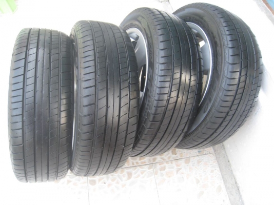 ขายล้อแม็กเดิม Toyota vios 15"x5.5" 4รู100 et45 +ยางปี 11 (081-3747940)