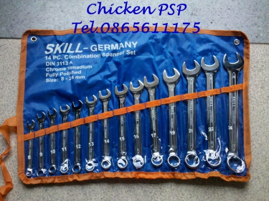 ชุดประแจแหวนข้างปากตาย SKILL - Germany 14 ตัว/ชุด ขนาดตั้งแต่ 8 - 24 mm.