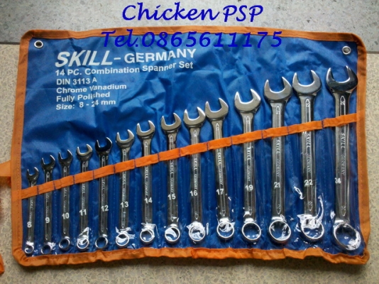 ชุดประแจแหวนข้างปากตาย SKILL - Germany 14 ตัว/ชุด ขนาดตั้งแต่ 8 - 24 mm. ชุดประแจแหวนข้างปากตาย SKILL - Germany 14 ตัว/ชุด ขนาดตั้งแต่ 8 - 24 mm.