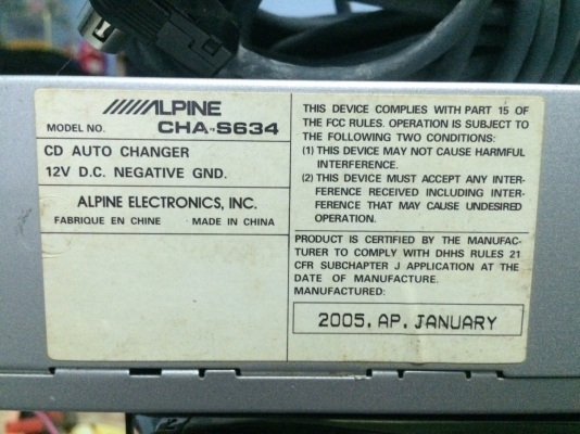 Alpine CHA-S634 MP3-RW CD-RW ตู้6แผ่น สภาพสวย มือ2 อเมริกา